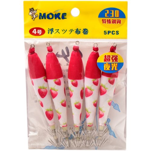 MOKE墨客吹筒钩双伞钩布卷木虾全夜光爆钓鱿鱼仔夜钓火箭鱿长筒钩 - 图3