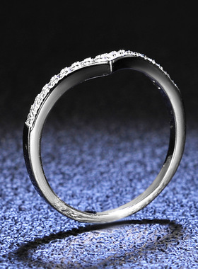 莫桑石百搭排戒纯银钻石彩金叠戴