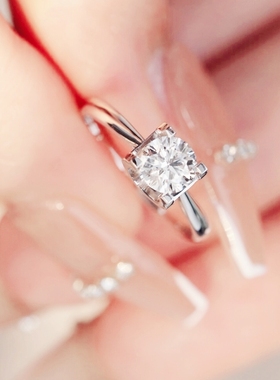 经典牛头款莫桑钻戒时尚个性简约