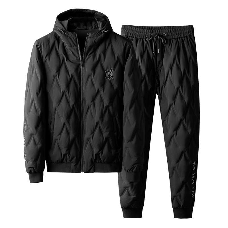 MAROLIO~抗寒零下！冬季羽绒套装两件套男加绒加厚时尚潮流羽绒服,淘宝优惠券,粉丝福利购,淘宝优惠卷