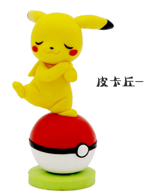 皮卡丘玩具软陶制作蛋糕车载摆件