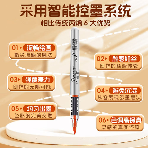 软头直液丙烯马克笔不透色可叠色小学生美术专用儿童画笔无毒可洗 - 图1