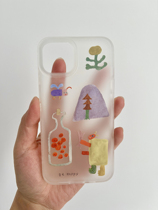 (Mystery Forest) IMD Original phone shell frosted transparent hard shell macroporous translucent apply Apple