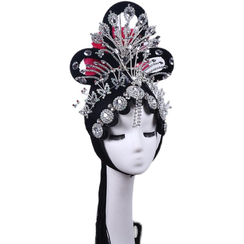 京剧戏曲用品一体整套头面花旦小姐头套青衣发饰木钻包头帽子头饰,淘宝优惠券,粉丝福利购,淘宝优惠卷