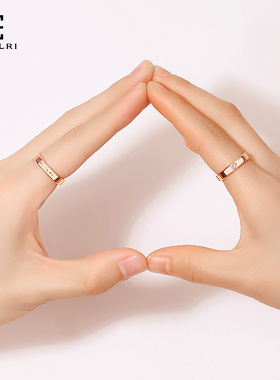 时尚风情侣大码玫瑰金戒指