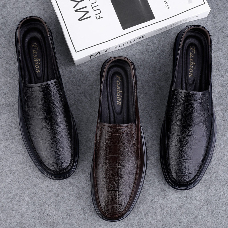 春秋一脚蹬男鞋真皮透气豆豆鞋高级感软底皮鞋男士商务休闲鞋跨境,淘宝优惠券,粉丝福利购,淘宝优惠卷