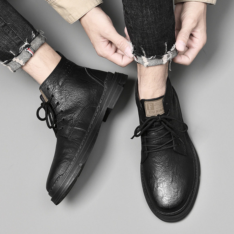 高帮马丁靴男真皮英伦风小码中帮工装短靴软皮秋冬季加绒保暖皮靴,淘宝优惠券,粉丝福利购,淘宝优惠卷