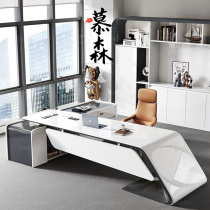 Fashion Baked Lacquer Boss Table Minimalist Modern Desk President Boss Table Office Creativity Large Class Table Table And Chairs Combination