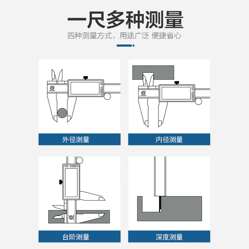 高精度卡尺数显不锈钢电子卡尺游标卡尺文玩家用工业级小型测量尺