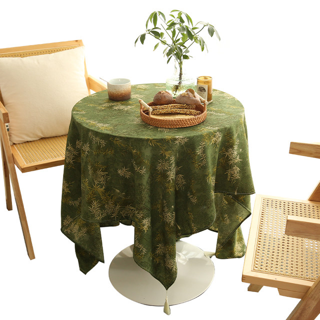 Bamboo Shake Clear Shadow New Chinese Tassel Round Table Cloth