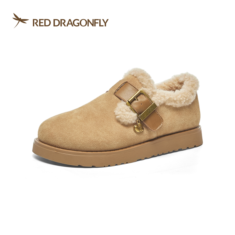 红蜻蜓冬季厚底女鞋BD61618011D休闲棉鞋BD61618012D耐磨加绒保暖 - 图0