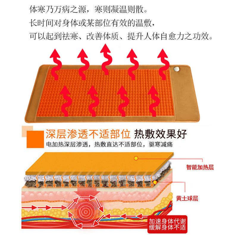 原始点黄土球床垫远红外线加热负离子养生理疗热敷祛湿驱寒温敷垫 - 图2