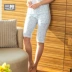 Ba khẩu súng quần nữ cotton mùa hè dễ thương in quần pyjama nhà thoáng khí quần eo mẹ quần quần - Quần tây