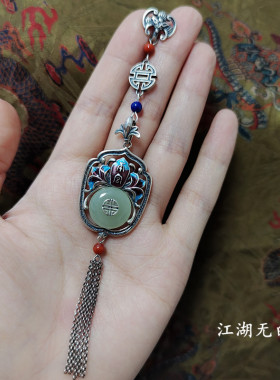 南宫莲玉古风白玉旗袍压襟扣莲花