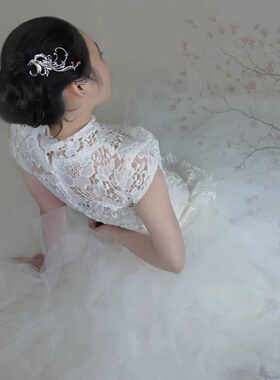 彼岸花女款唯美镀银发簪
