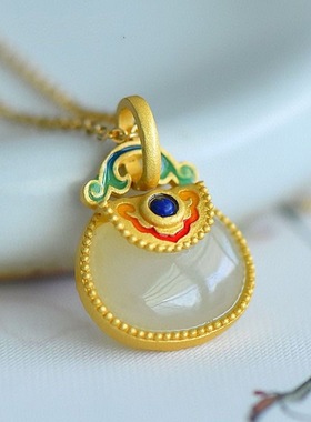 包你有钱纯银镶珐琅包包吊坠小众