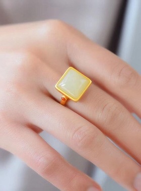 仿和田玉镀金色镶嵌个性时尚气质