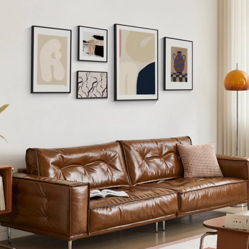 北欧风客厅组合画抽象简约艺术挂画高级感侘寂风沙发背景墙装饰画