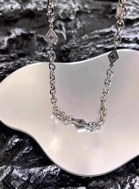 王嘉尔同款简约拼接卫衣钛钢项链男款潮流锁骨链嘻哈链子配饰202