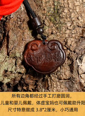 雷击枣木平安锁吊坠项链