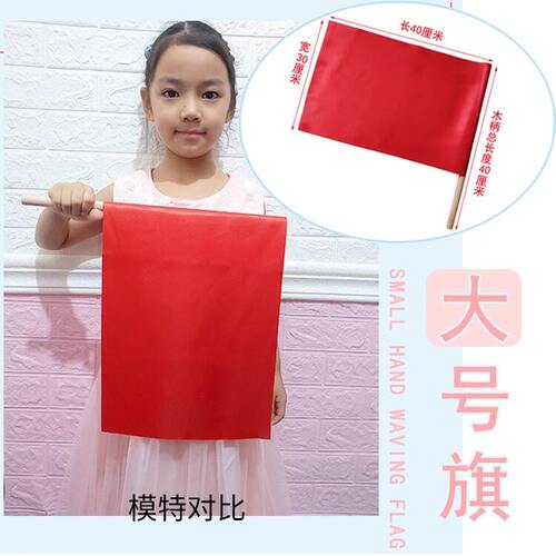 儿童幼儿园课间操做早操道具舞蹈红彩旗运动会军训活动木柄小旗子 - 图2