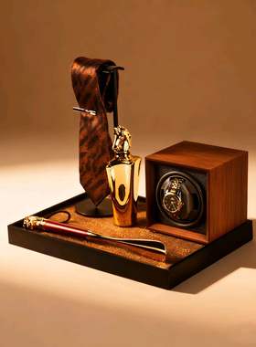 意式风入户玄关柜组合样板房男士领带香水软装摆件鞋拔实拍套装