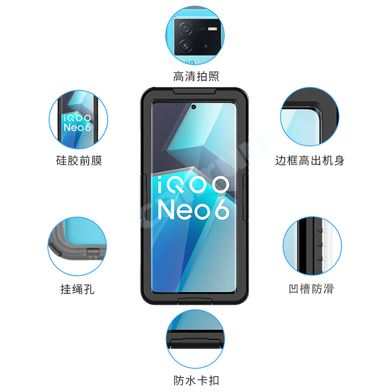 CallRun vivo iqoo Neo6手机壳防水三防尘全包密封水下拍照潜水套 - 图2