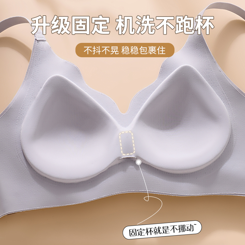 无痕内衣女小胸聚拢显大无钢圈文胸吊带美背收副乳上托防下垂胸罩-图1