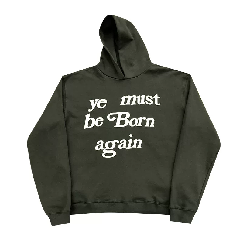 Kanye Fei Dong same CPFM Ye MUST Be Born Again foam printed hooded sweecies