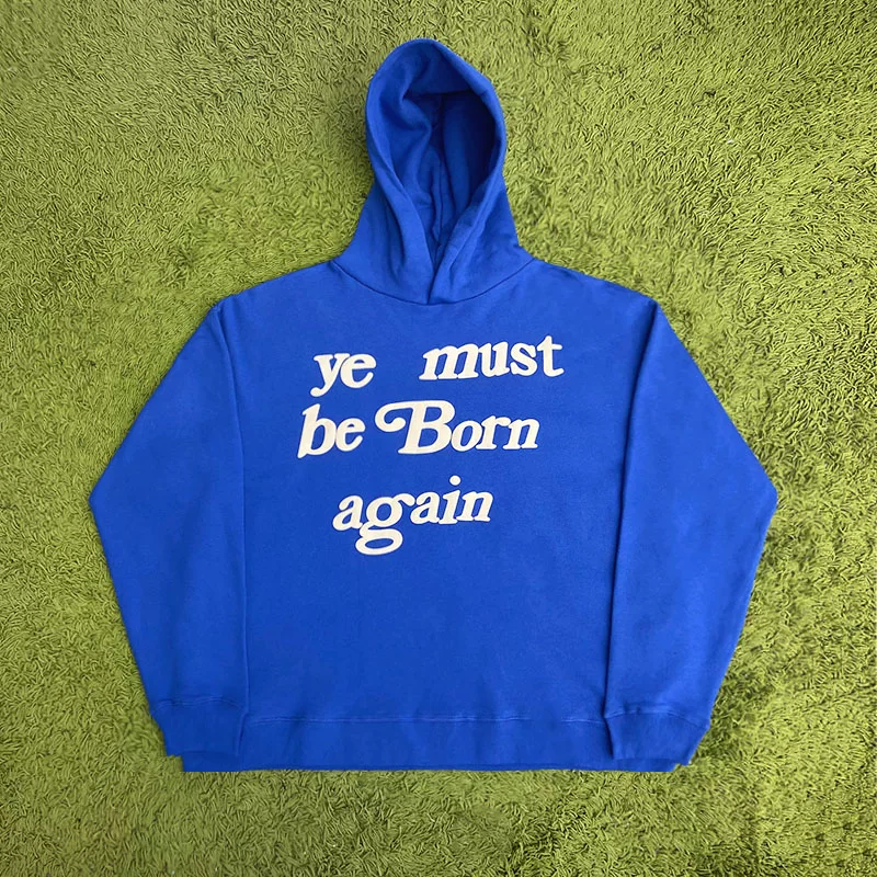 Kanye Fei Dong same CPFM Ye MUST Be Born Again foam printed hooded sweecies
