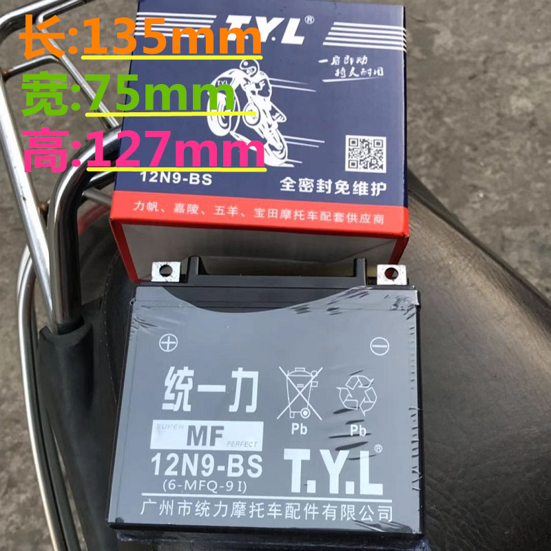 摩托车电瓶12V5免维护太子125踏板车YT7通用小公主YT5L12N9蓄电池 - 图3