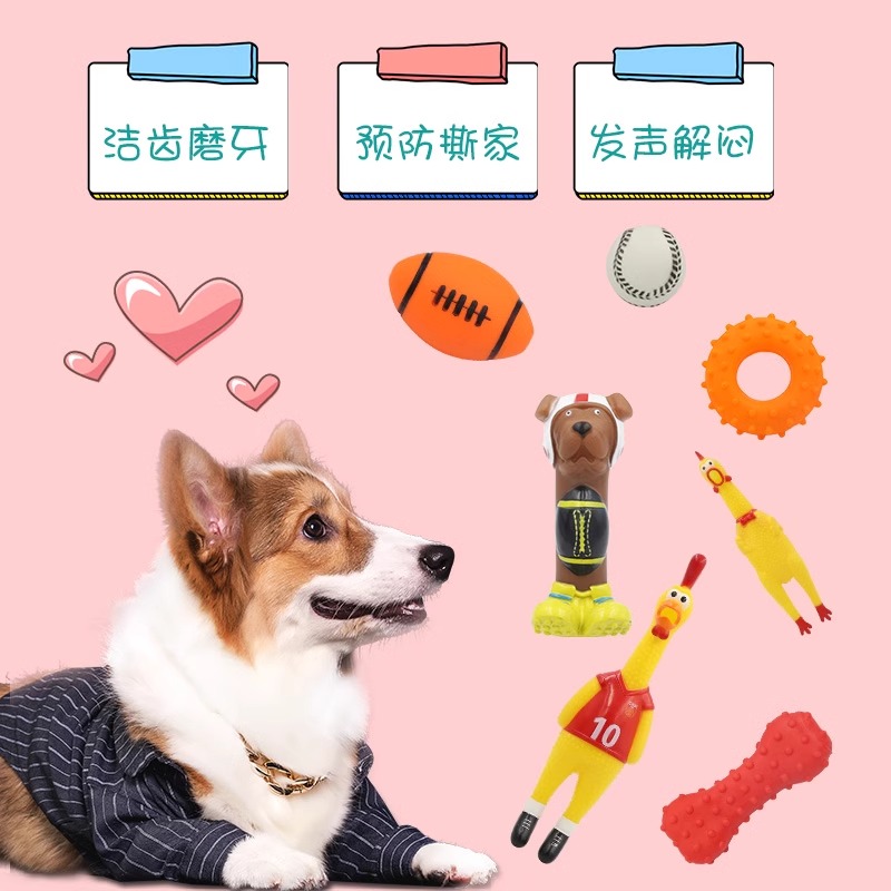 狗狗玩具磨牙耐咬发声尖惨叫鸡泰迪宠物用品玩具球幼犬大型犬搭配 - 图1