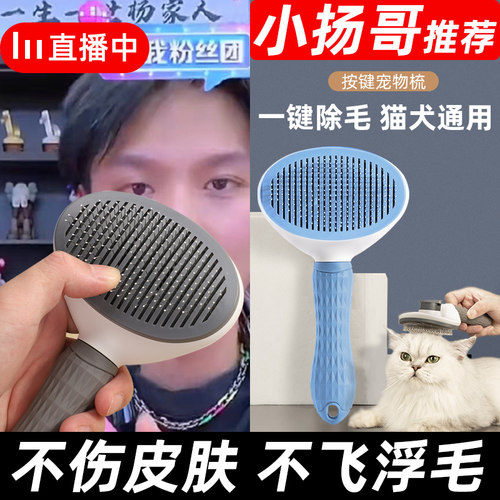 猫梳子去浮毛梳毛刷狗狗毛脱毛撸猫神器清理长毛专用宠物猫咪用品-图0