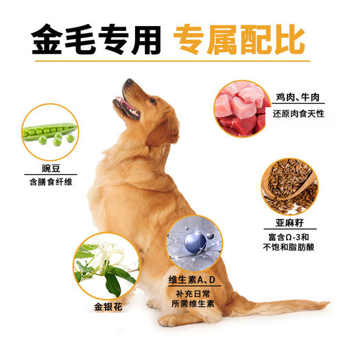 益仁佳金毛专用狗粮10斤幼犬成犬小中大型犬5kg冻干狗粮 - 图1