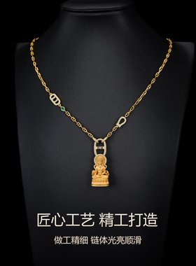 猪鼻子项链女金包银万能扣头百搭