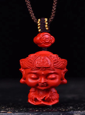 朱砂守护神吊坠高含量红砂民族风