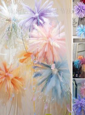 户外烟雾花装饰打卡点店铺布置