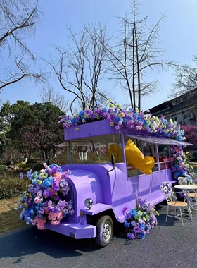 创意彩色仿真郁金香花船庭院摆件