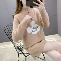 Semi-high collar sweater pregnant woman with undershirt autumn and winter inner lap for long period of pregnancy warm and gush thickened winter clothing blouse