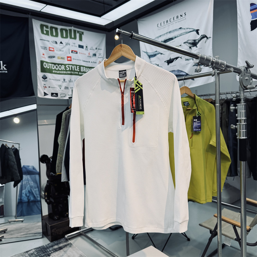 耐磨抗起球吸湿排汗华夫格肌理感男女通用户外半拉链长袖速干T恤,淘宝优惠券,粉丝福利购,淘宝优惠卷