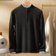 Zippered 100% cashmere sweater men's sweater long sleeve pullover