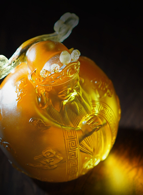 琉璃财神手工非遗中式摆件家居软装家装饰品家饰办公室桌面工艺品