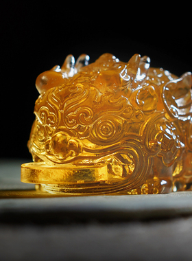 招财貔貅琉璃摆件茶宠中式手工琉璃桌面装饰送礼文创工艺品礼品