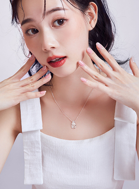 Disney/迪士尼旗舰店官方正品方圆项链女纯银百搭送女友生日礼物