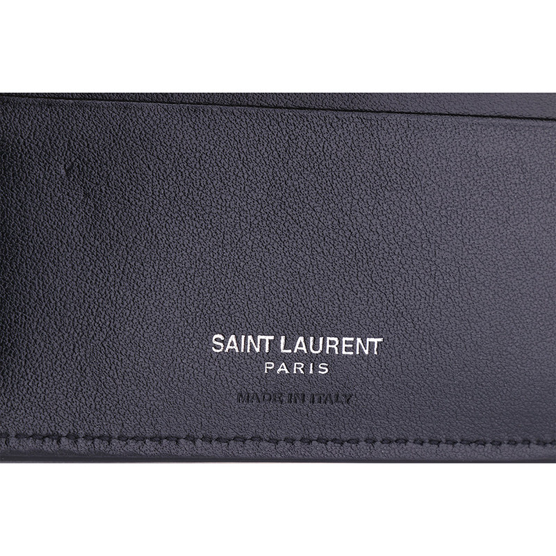 ysl /圣罗兰男款黑色牛皮短款钱包 怀轩钱包