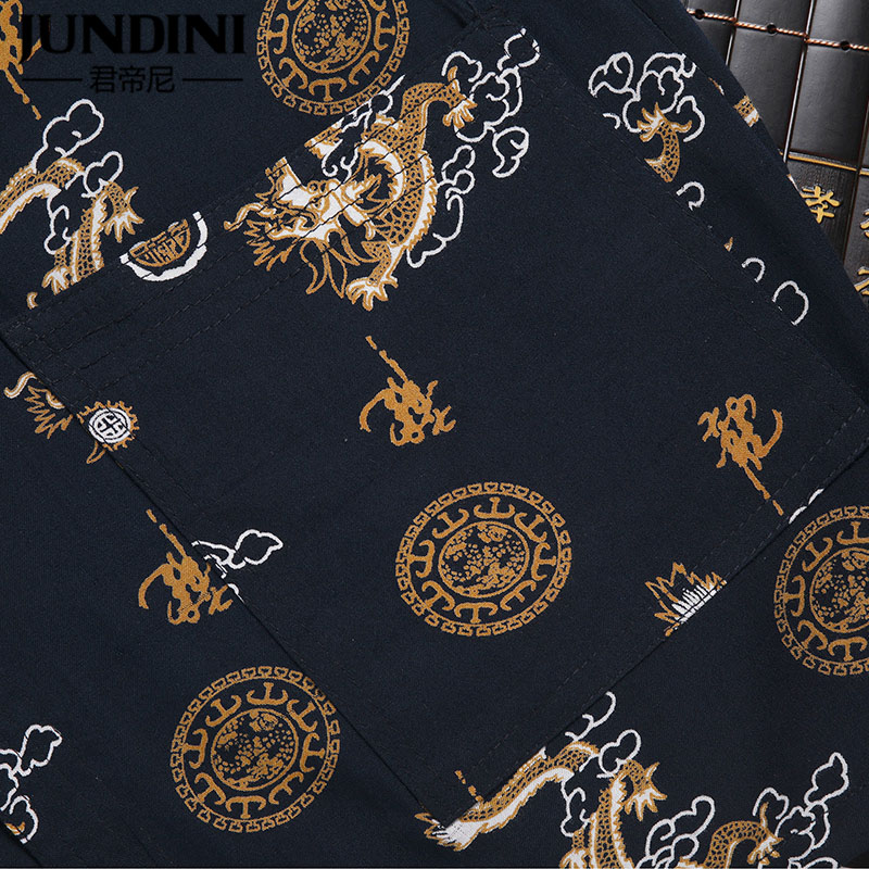 中老年人唐装男短袖中国风夏天上衣 君帝尼唐装