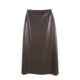 2026 Spring High Waisted Black PU Hip Covered Skirt Long Skirt HBZW651509
