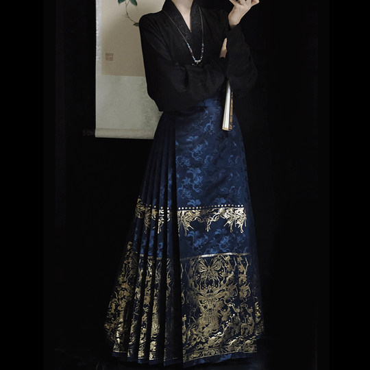 2023 gold-woven horse-face skirt high-end new style horse-face skirt