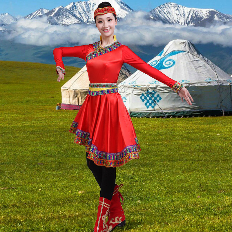 少数民族蒙古舞蹈演出服装表演服 莎朵韵民族服装/舞台装