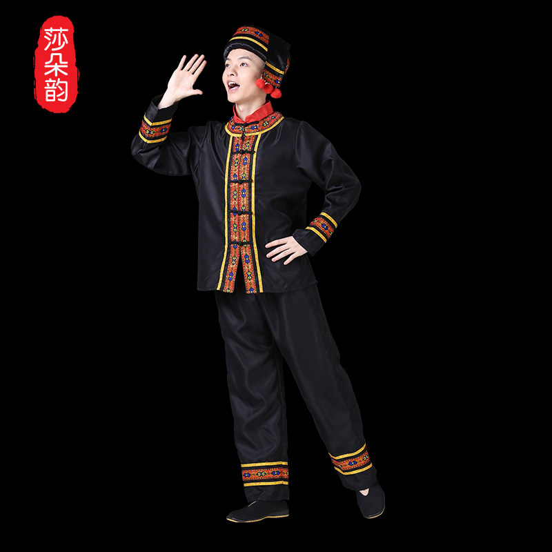 新款成人男火把节壮族演出服装 莎朵韵民族服装